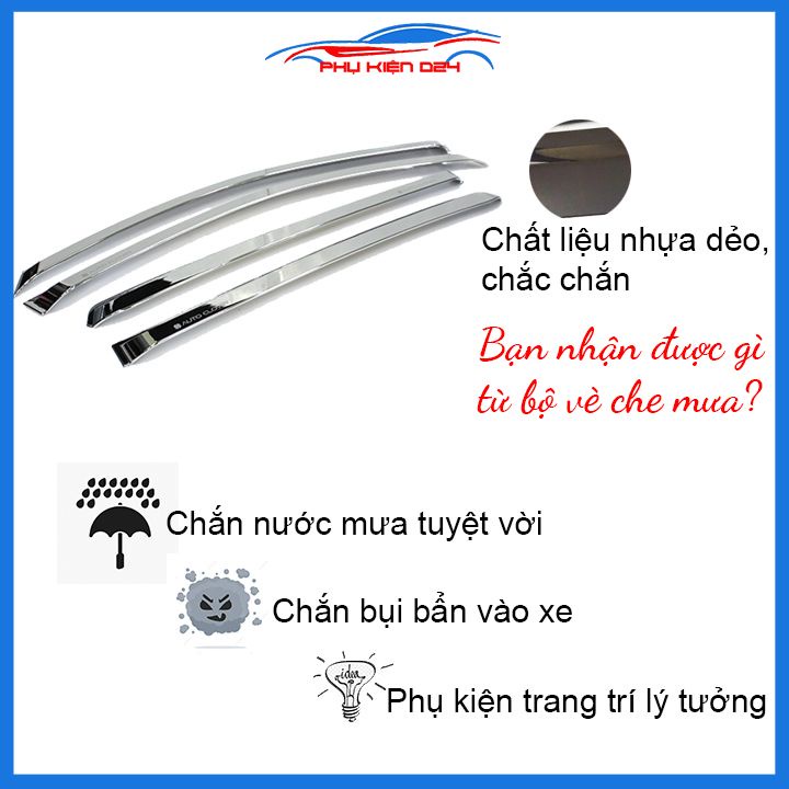 Vè mưa Rondo mạ crom sáng bóng che mưa bảo vệ