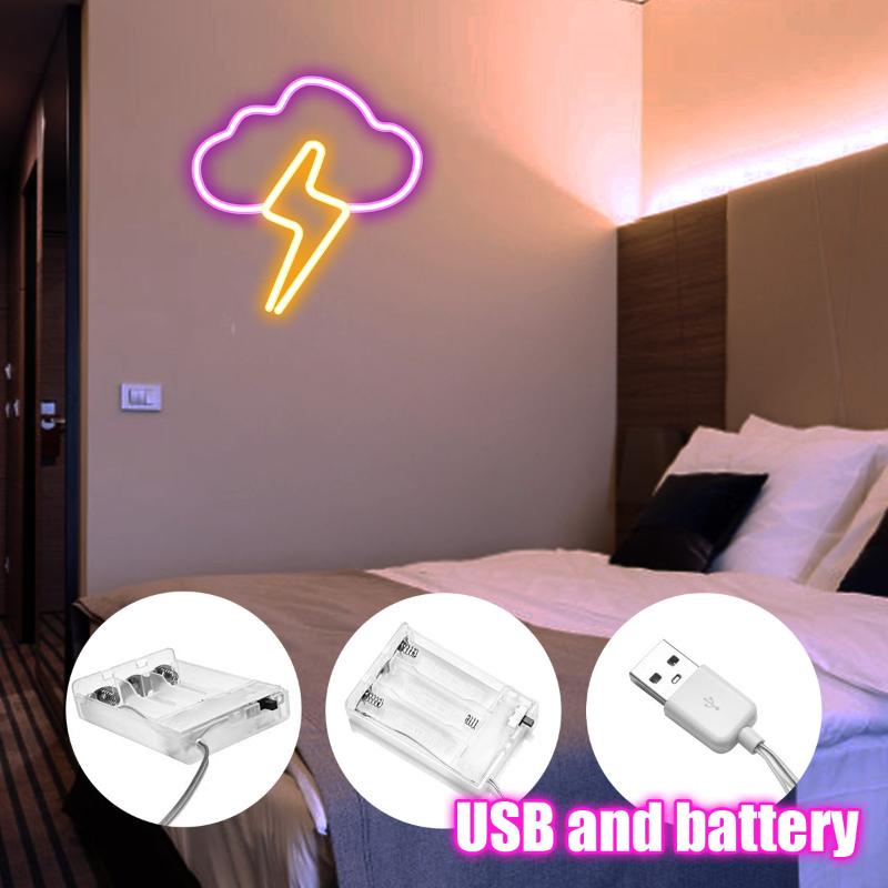 Đèn LED Neon Gắn Tường Hình Đám Mây Dùng Trang Trí Phòng Ngủ Cổng USB 4.5V