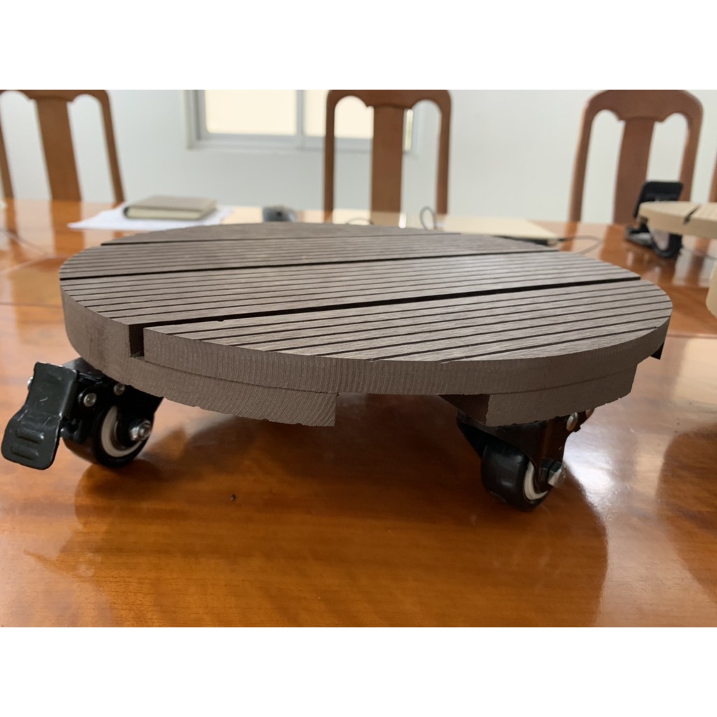 Đế để Chậu cây có bánh xe di động, 4 bánh xe Chịu Lực Tới 150kg - Gỗ Nhựa Châu Âu - bảo hành 5 năm