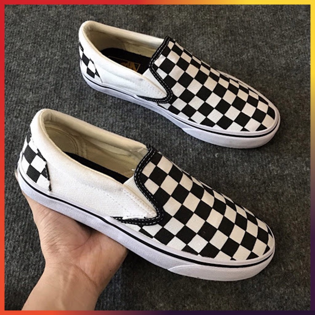 Giày Thể Thao Vans Caro - Giày Lười Slip On Nam Nữ Thể Thao Lót Da Cao Cấp [ Full Box + Bill ] | BigBuy360 - bigbuy360.vn