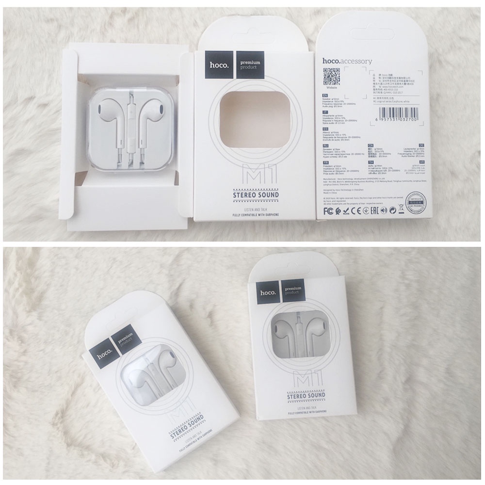 Tai Nghe Nhét Tai Hoco M1 Chính Hãng, Có Micro Đàm Thoại - Bảo Hành 12 Tháng - Phân phối chính hãng bởi LSHOP