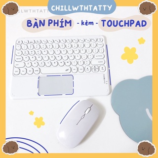 Bàn phím Bluetooth cho máy tính bảng, điện thoại, laptop có bàn di chuột Touchpad