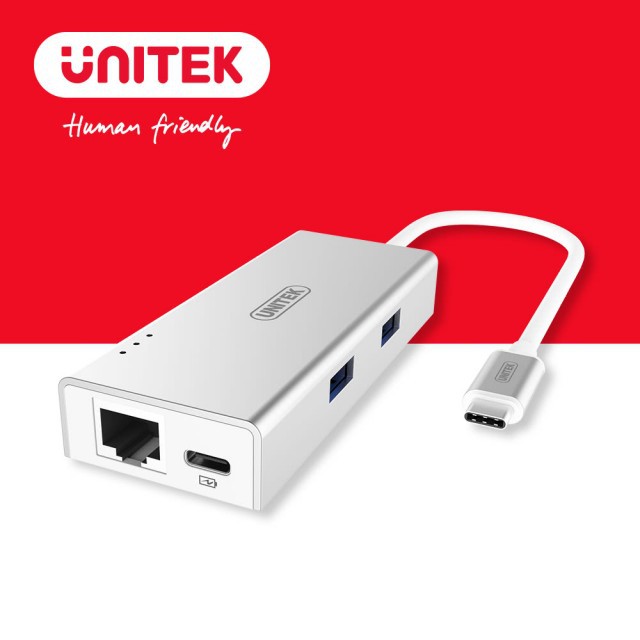 Multiport Hub Type-C Ra 2 USB 3.0 &amp; Lan Cao Cấp | UNITEK Chính Hãng