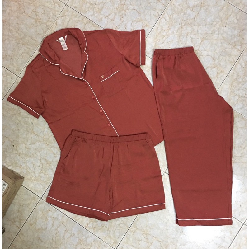 Set Bộ 3 Món Victoria's Secret Dư Xịn 2 Màu Đỏ Đô & Đen Size S ( Hàng Cambodia Có Sẵn )