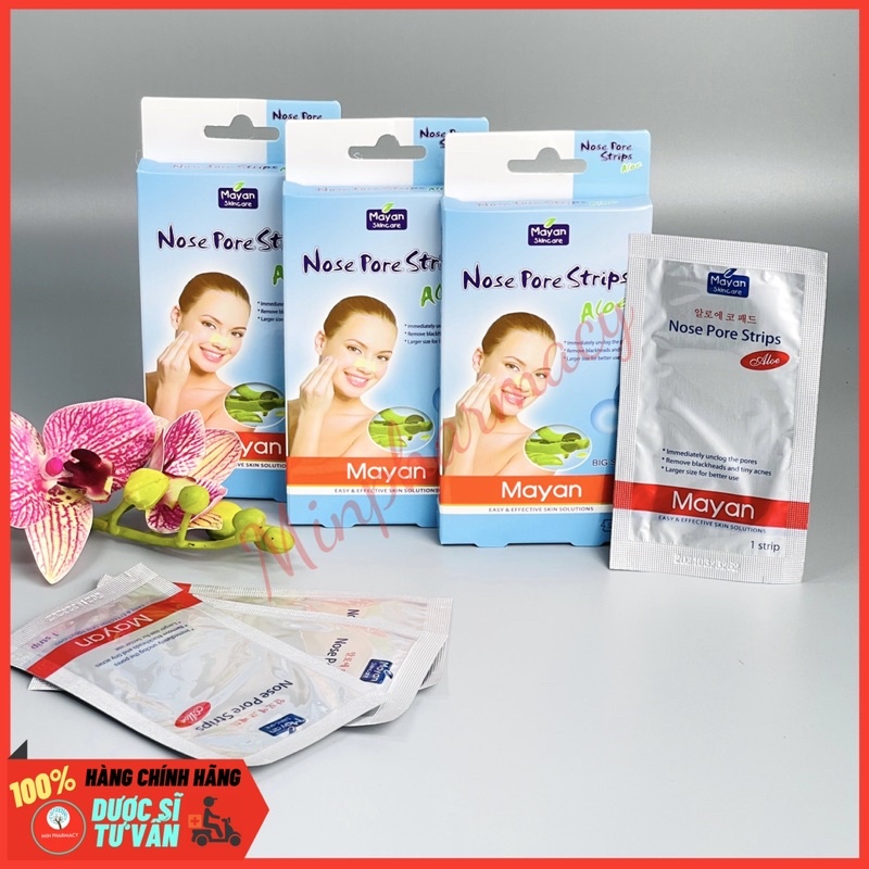 Miếng Dán Lột Mụn Mũi (Mụn Cám) MAYAN Hàn Quốc Hộp 4 Miếng - Minpharmacy