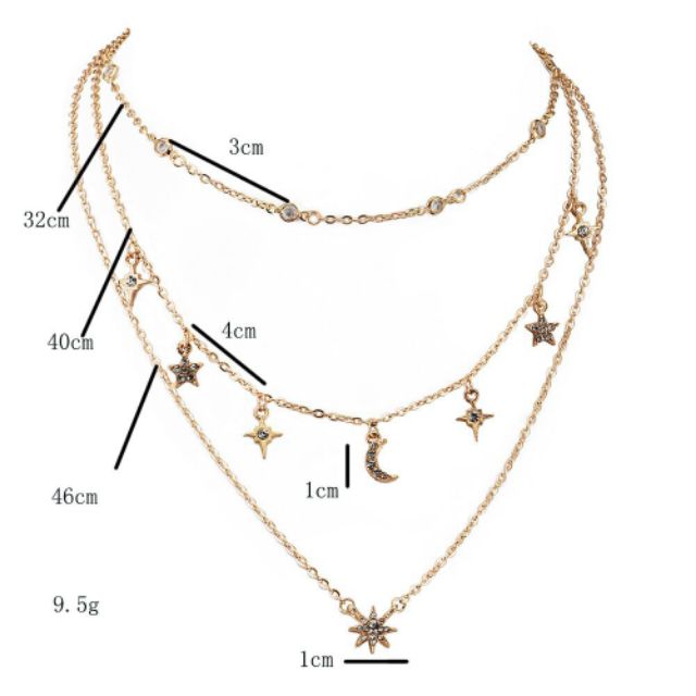 Vòng cổ hình sao trăng mẫu A218