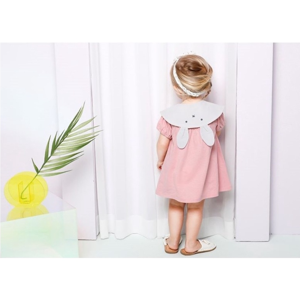 Váy trơn cổ sen thỏ bé gái MM. HA1718