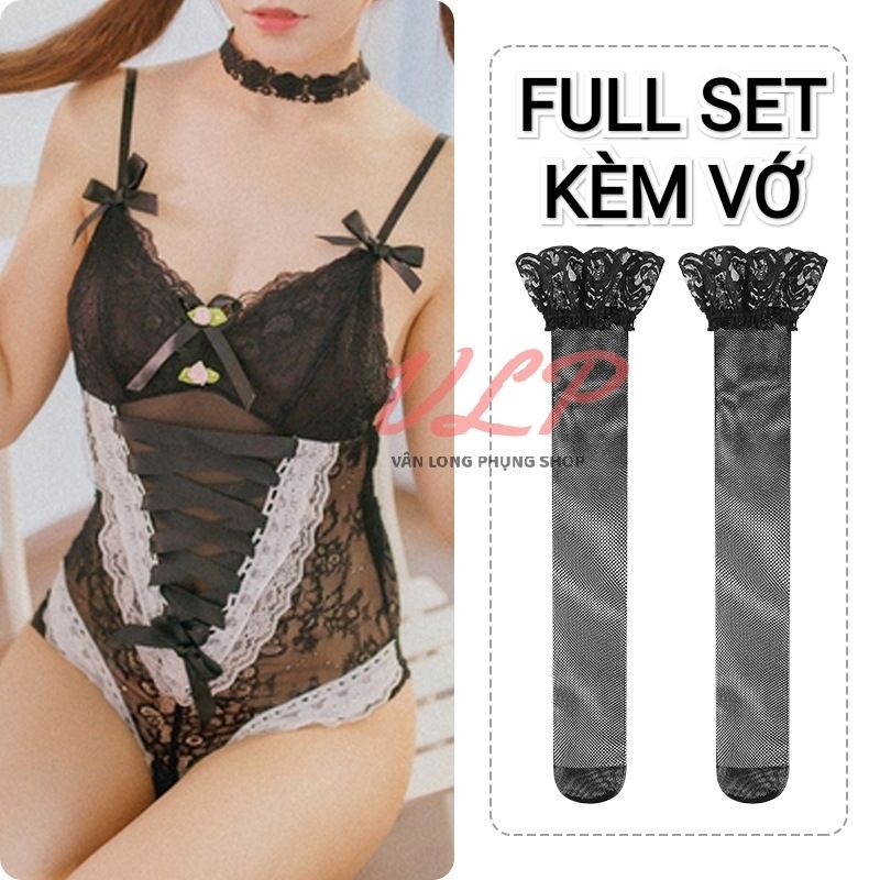 [FULL SET KÈM VỚ]_DN66_Bodysuit ren hoa dễ thương