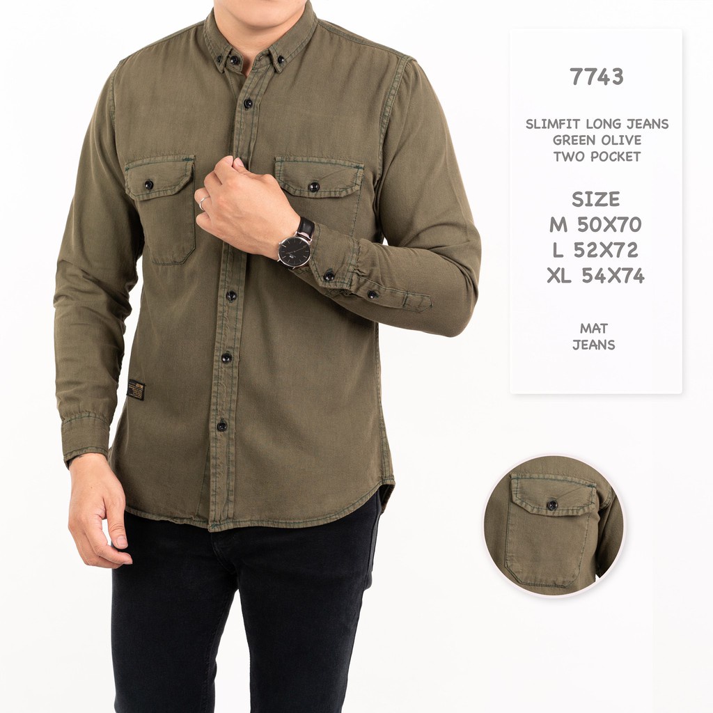 !Áo sơ mi jean Denim thời trang dành cho nam tuổi teen 2030 Credomenstore 7743 Le CO942