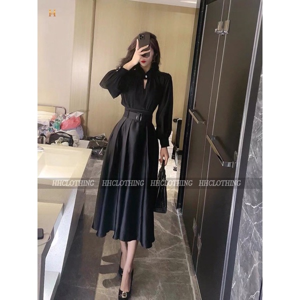 Áo đính đá, chân váy lụa thiết kế HH Clothing