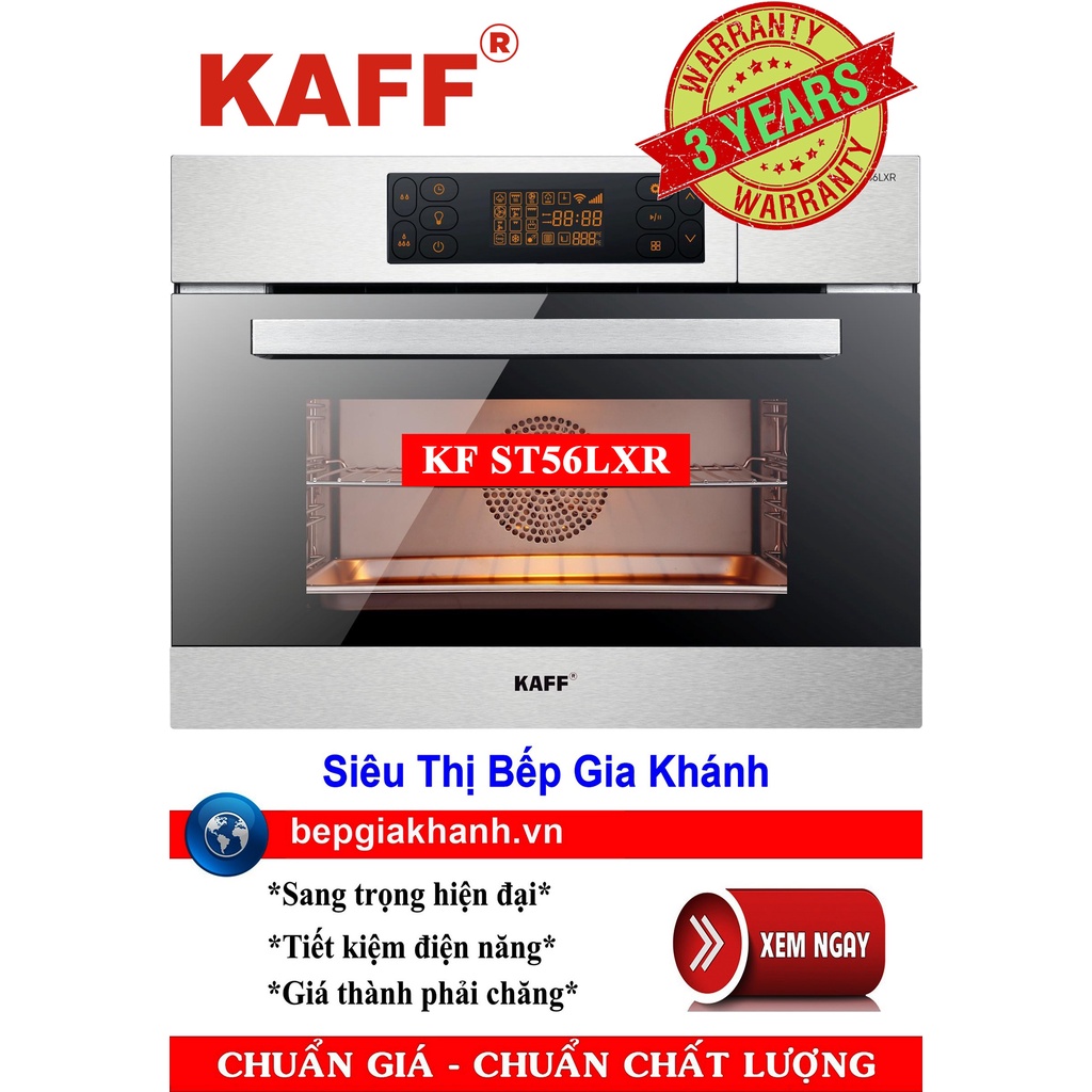 Lò Nướng Kaff KF-ST56LXR 56L Dung Tích Lớn, Màu Đen, Điện 220V