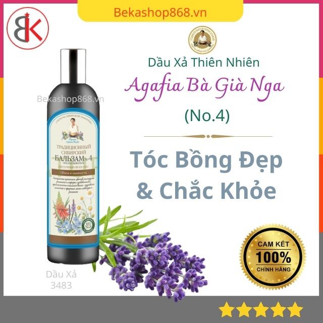 [Thiên Nhiên] Dầu Gội - Xả Agafia No.4 Tóc Bồng Đẹp Mượt Mà Chắc Khỏe Keo Ong Phấn Hoa 550ml