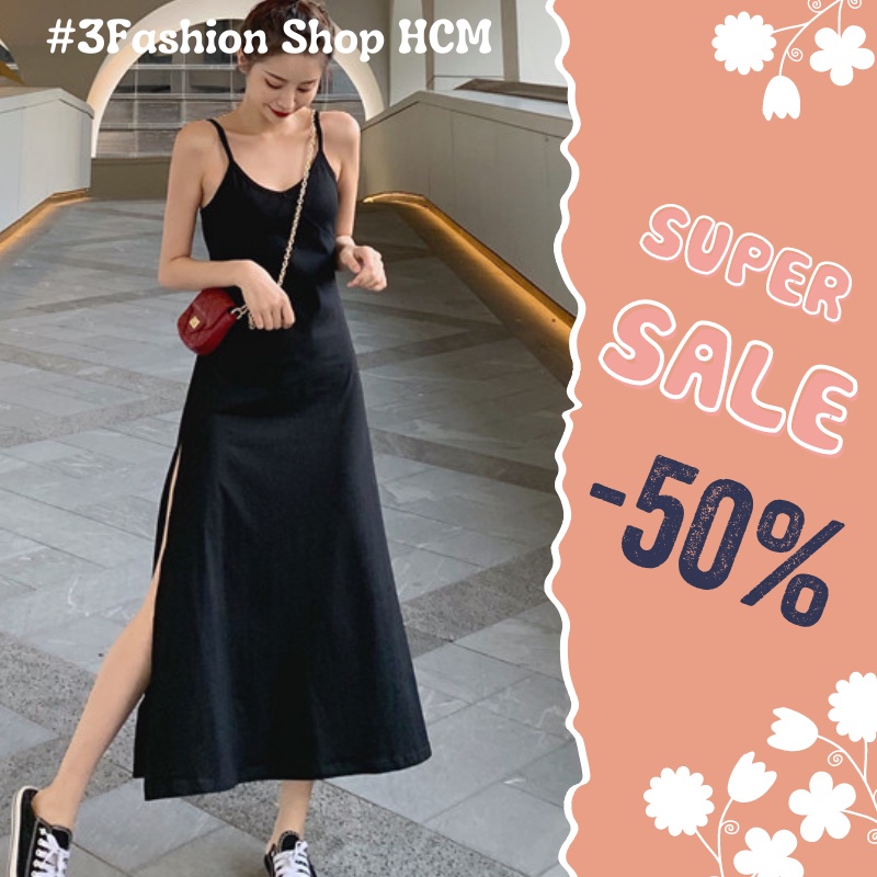 Đầm Maxi Dài Hở Lưng Hai Dây Cổ Chữ V Thiết Kế Xẻ Tà Quyến Rũ - MSP D09