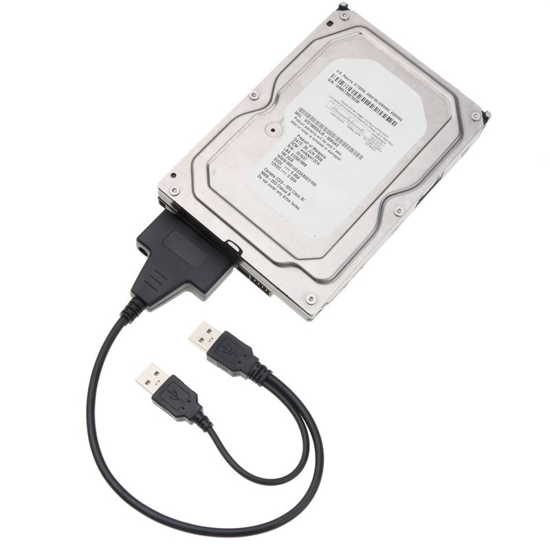 Bộ chuyển đổi bộ chuyển đổi ổ cứng HDD kép USB 2.0 sang Sata 22 Pin 2,5 inch cho đĩa CD DVD ATA nối tiếp với cáp nguồn 