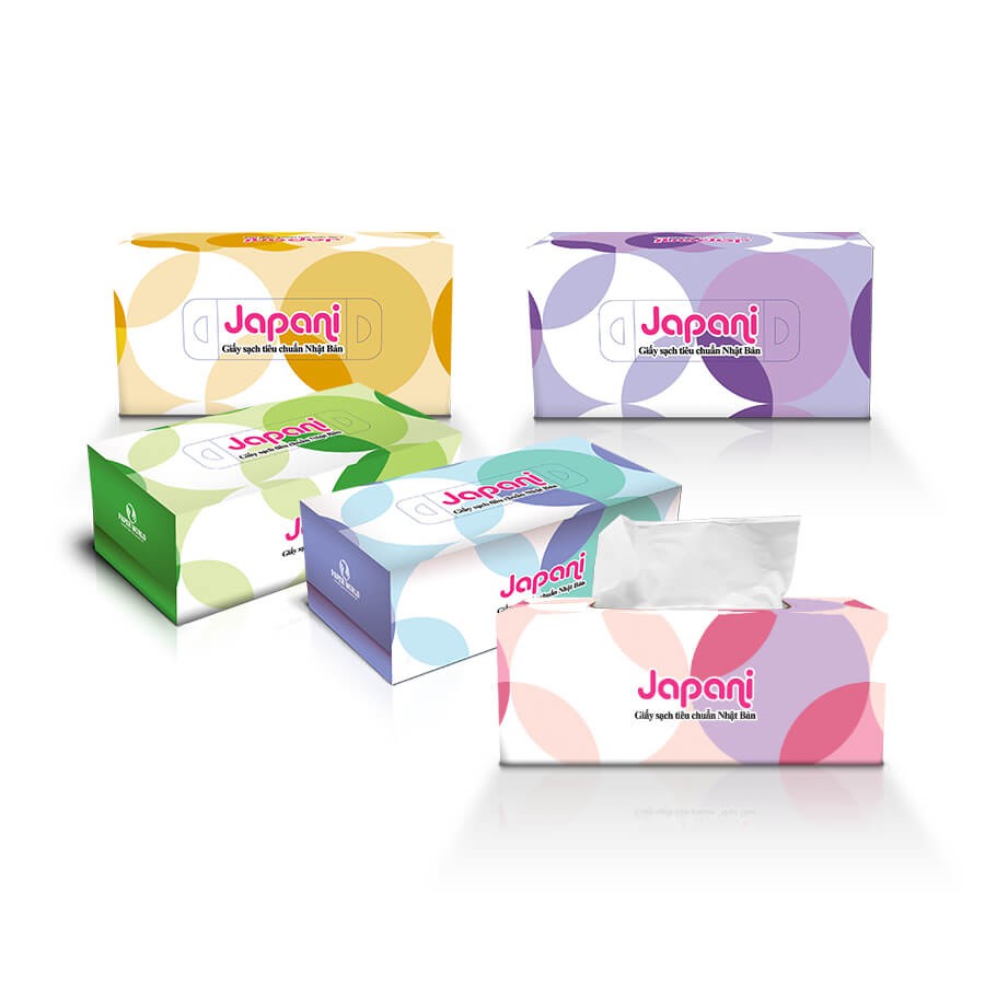 Combo 5-10 hộp khăn giấy rút để bàn 180 tờ JAPANI SILK - 100% Bột giấy nguyên sinh | JPS180