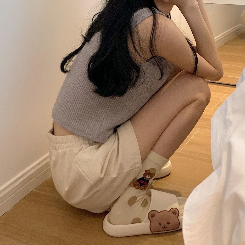 Dép đi trong nhà chống trượt thiết kế họa tiết hoạt hình đáng yêu cho nữ