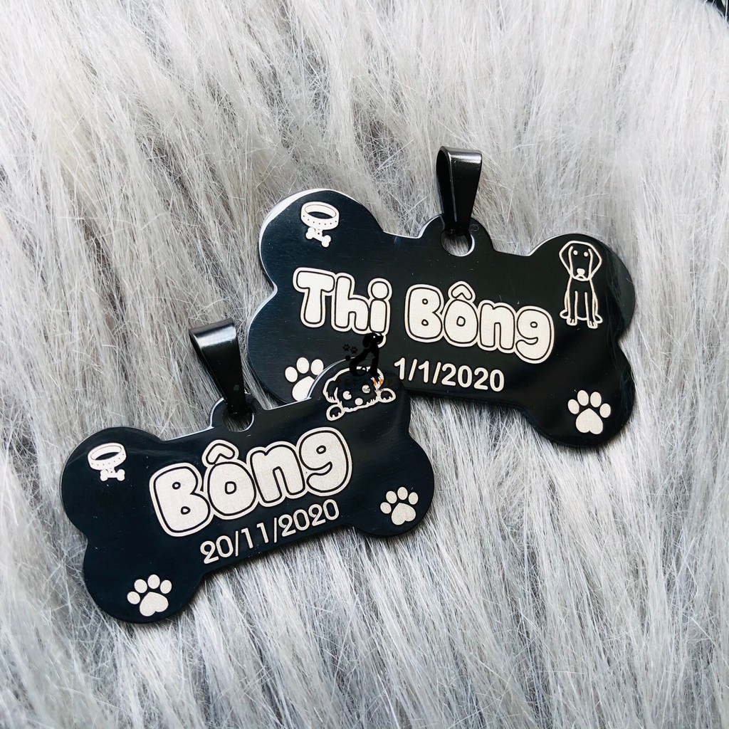 Pet tag - Thẻ tên chó mèo khắc theo yêu cầu - Petshop