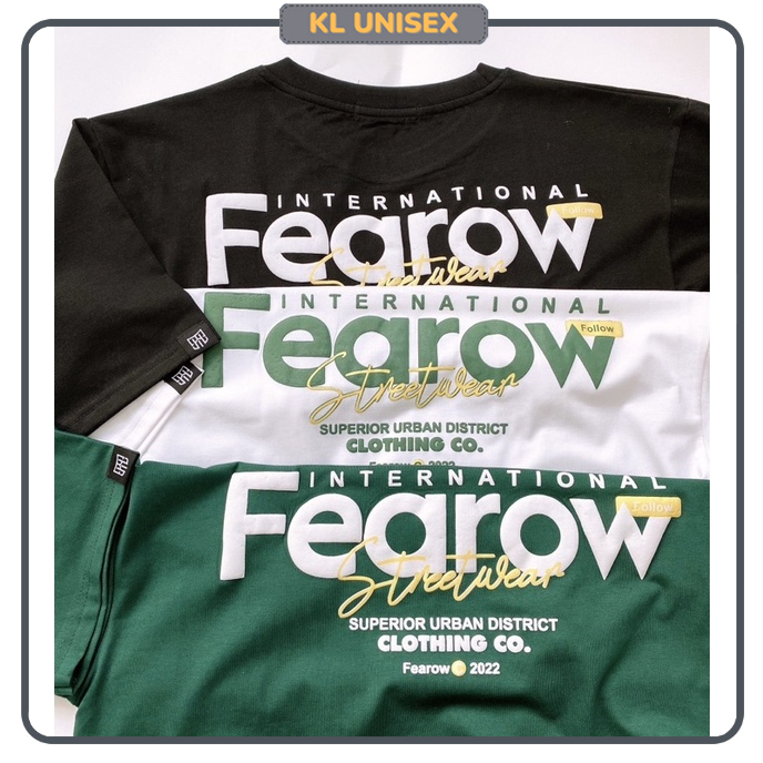 Áo thun from rộng tay lỡ in nổi Chữ Fearow KL Unisex
