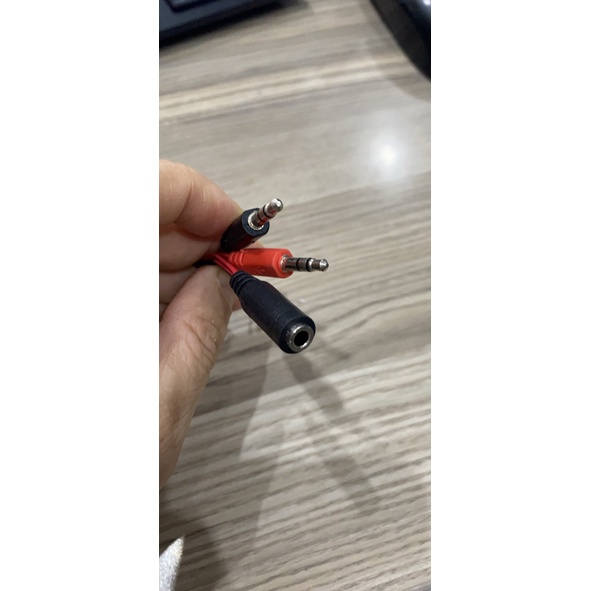 _CÁP GỘP AUDIO VÀ MICRO 2 JACK 3.5MM CHÂN CẮM SANG 1 JACK 3.5MM