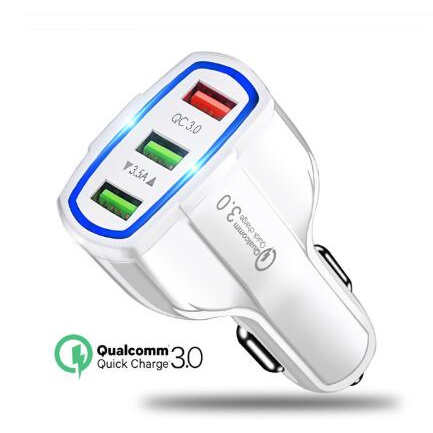 Tẩu sạc điện thoại nhanh chóng 3 cổng 3.0 chuẩn qc3.0 dành cho xe hơi