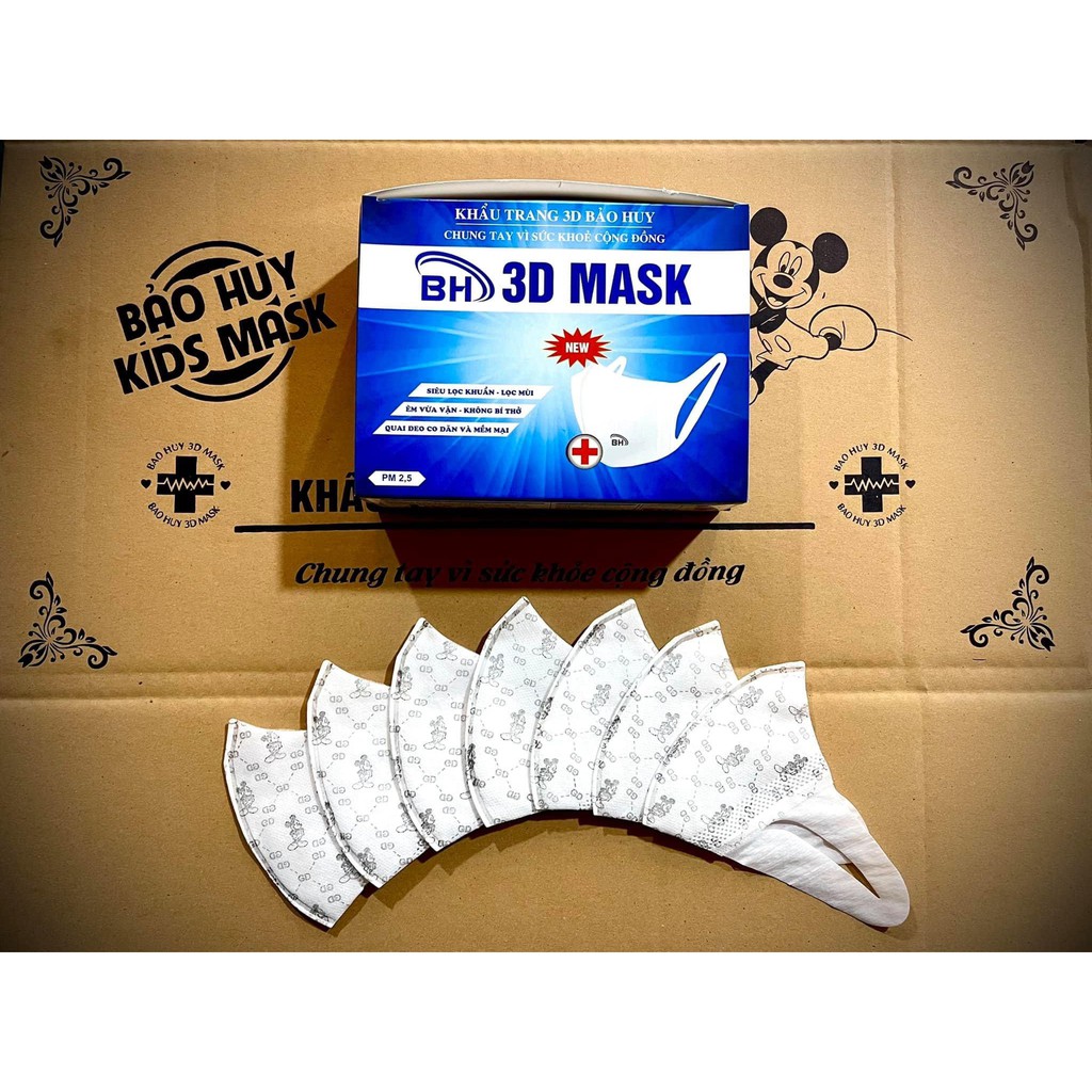 Khẩu trang 3D mask trẻ em Bảo Huy hộp 50 cái - Khẩu trang 3D mask trẻ em cao cấp công nghệ Nhật Bản | BigBuy360 - bigbuy360.vn