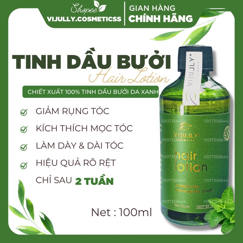 Tinh Dầu Bưởi ViJully, Xịt Bưởi ViJully Chính Hãng, Xịt bưởi mọc tóc, Kích Mọc Tóc Dưỡng Tóc Dài Nhanh