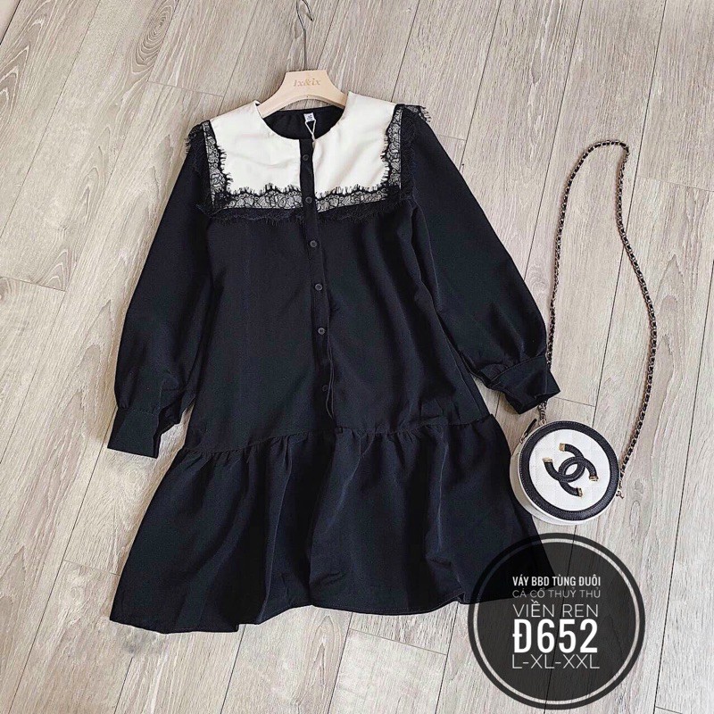 Đầm Bigsize Bbdoll đuôi cá viền ren 55-90kg(ảnh thật hình cuối)