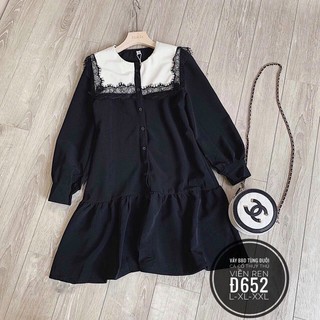 Đầm Bigsize Bbdoll đuôi cá viền ren 55-90kg(ảnh thật hình cuối)
