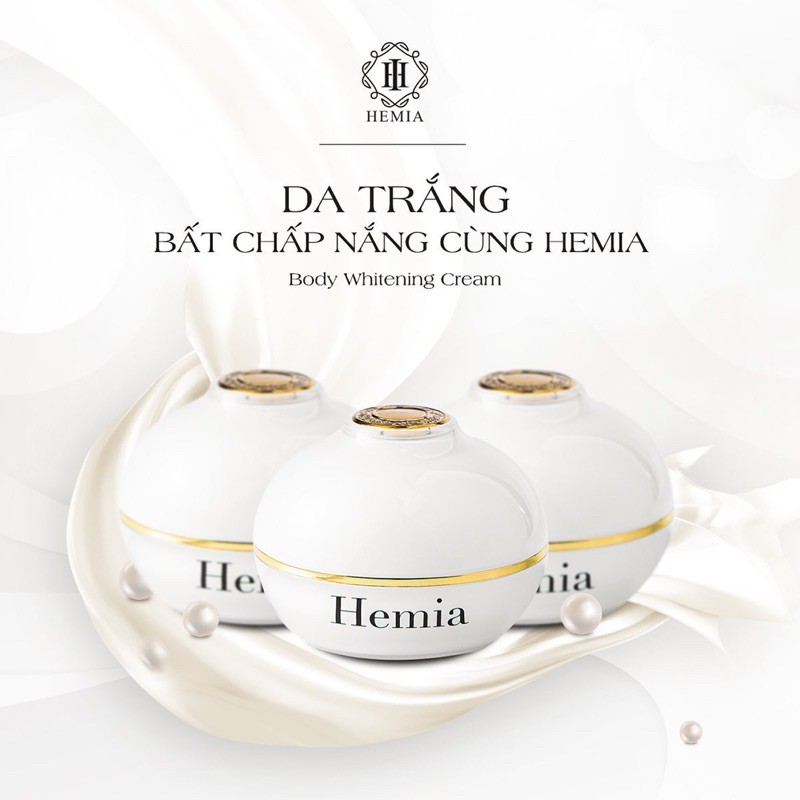 Kem dưỡng toàn thân Hemia Whitening Body Cream 150g dưỡng trắng, cấp ẩm, chống nắng, makeup da