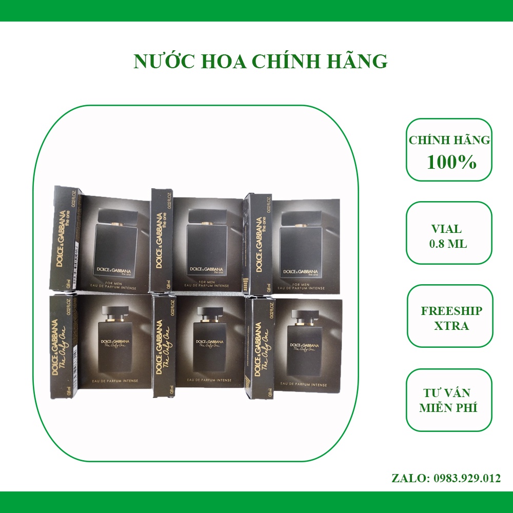 Mẫu thử Vial Nước hoa D&amp;G Dolce &amp; Gabbana The Only One Intense