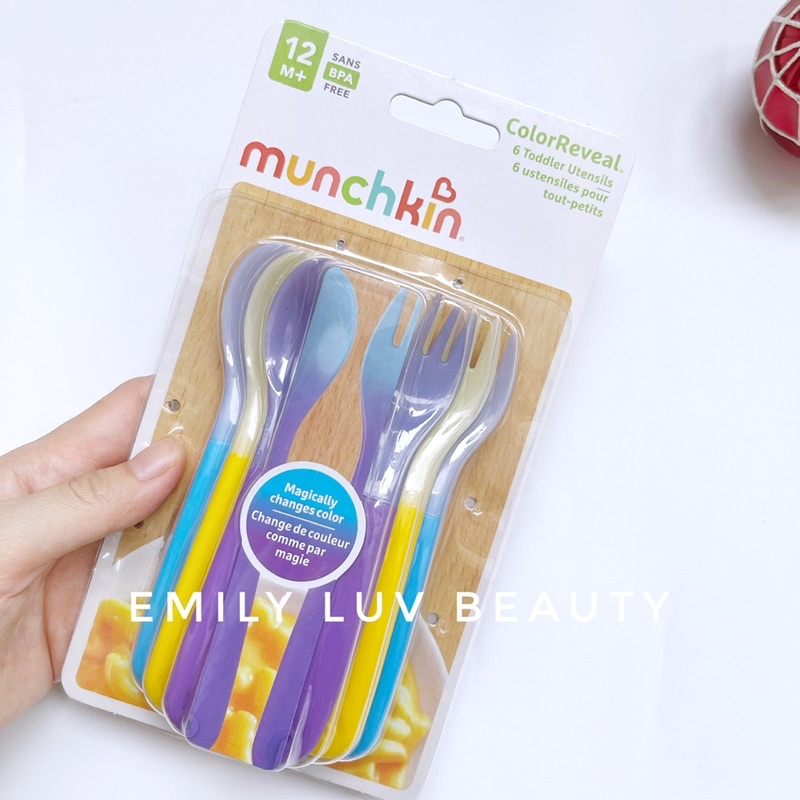 Bộ thìa / muỗng nĩa báo nóng Munchkin cho bé 12 tháng+