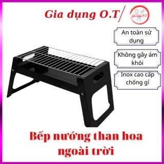 Bếp nướng than hoa BBQ ngoài trời bằng Inox không rỉ tiện lợi,Lò nướng dã ngoại cắm trại gấp gọn dễ dàng mang đi