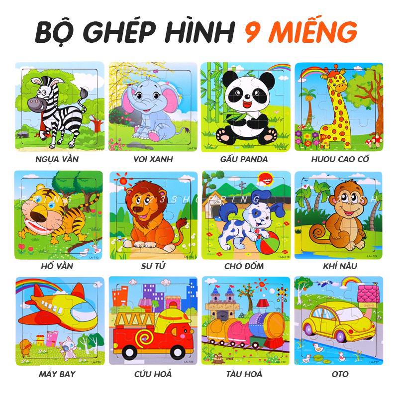 Bộ ghép hình thông minh bằng gỗ 9 miếng 001