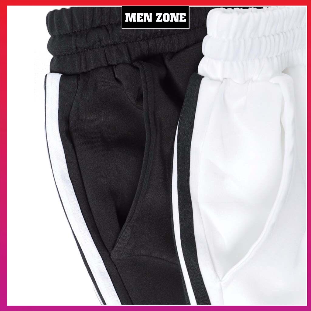Quần Short Nam 3 Sọc Thể Thao MENZONE Quần Short Unisex Vải Poly Cao Cấp Mềm Mịn