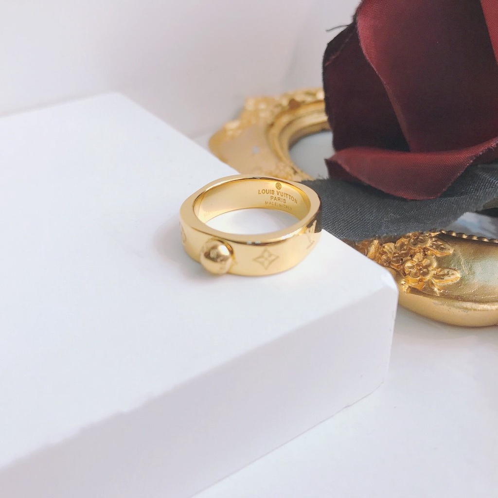 Nhẫn Louis Vuitton Phong Cách Hàn Quốc Đơn Giản Mạ Vàng / Bạc 925 Dành Cho Nữ