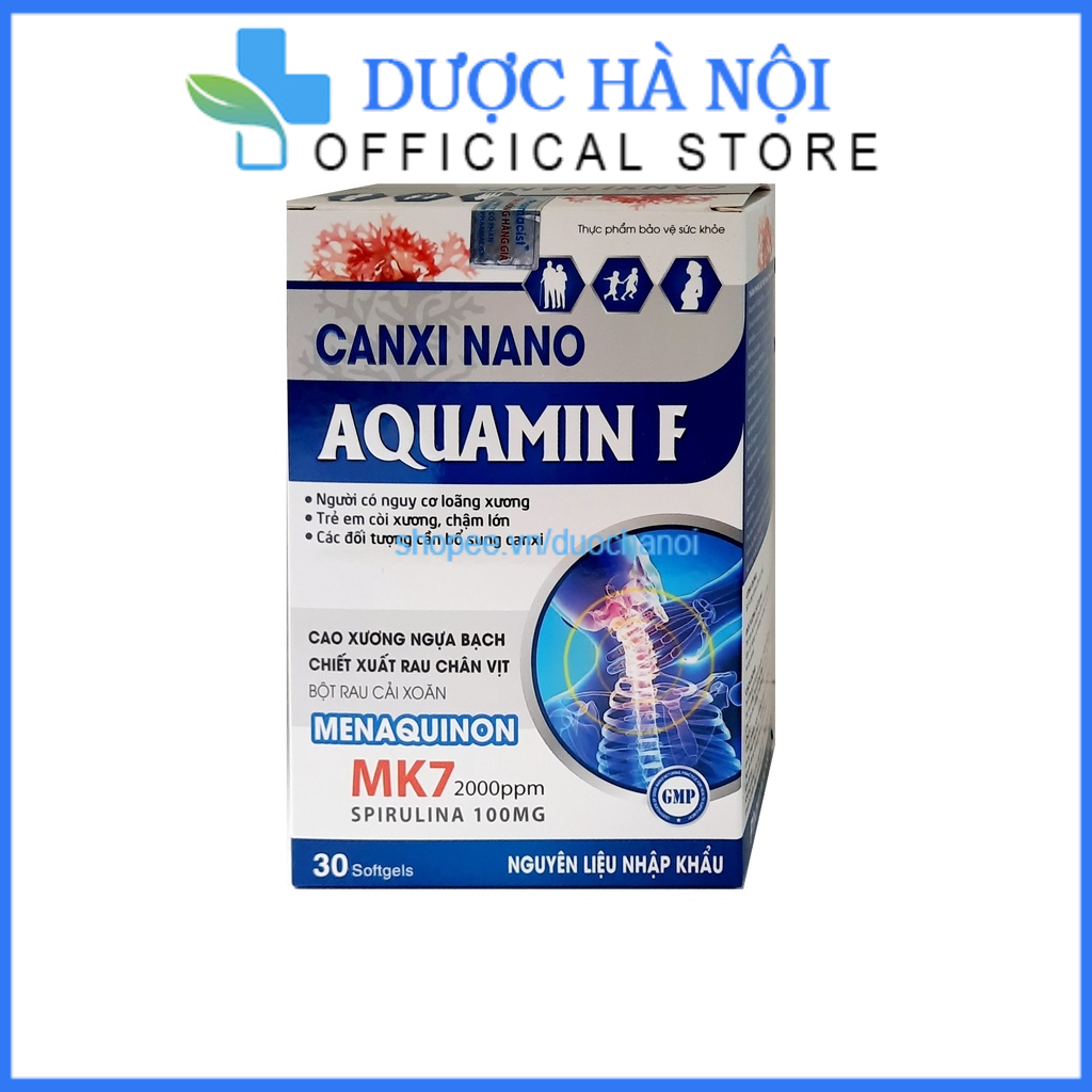 Viên uống canxi nano aquamin F cho người loãng xương , trẻ em còi xương, chậm lớn , giúp bổ sung canxi – hộp 30 viên