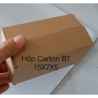 hộp carton 15x7x5 ( 200 hộp bên trong trắng ngoài nâu)