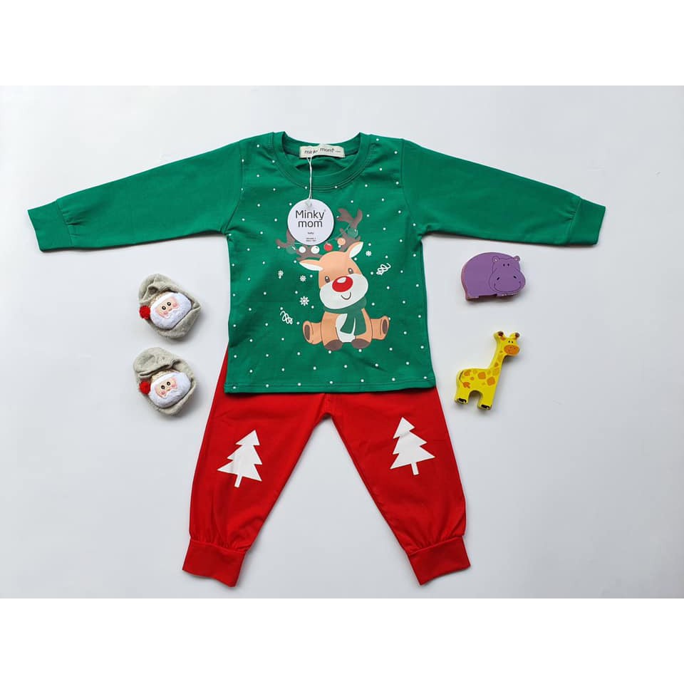 Bộ noel cho bé trai gái chất cotton 100% từ 1 đến 6 tuổi hình thật tự chụp