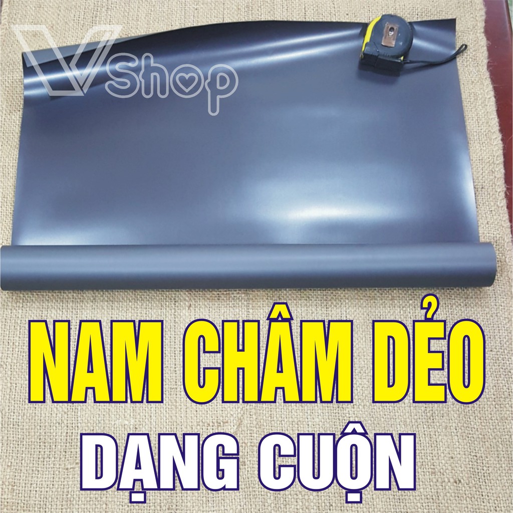 Nam châm dẻo, dạng tấm cuộn, mỏng. khổ 62cm, dày 1mm. dài 50cm