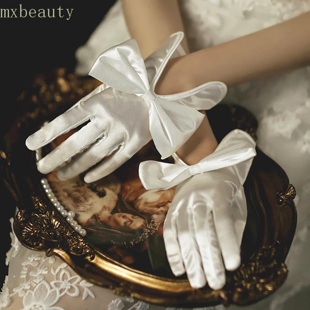 Găng Tay Vải Satin Phong Cách Cổ Điển Cho Nữ