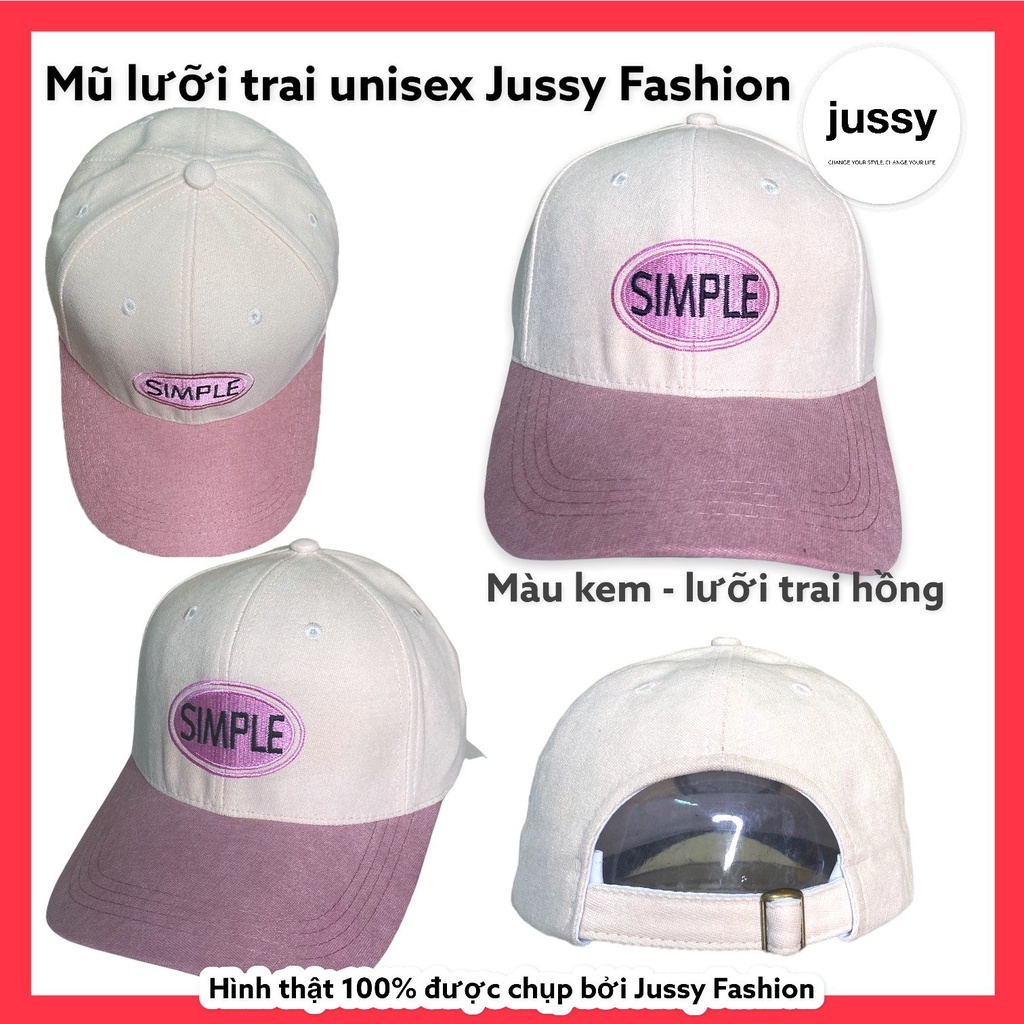 Mũ Lưỡi Trai Jussy Logo Simple Phối 2 Màu Cá Tính Hot Trend Phong Cách Nón Lưỡi Trai Hàn Quốc Form Mềm Chất Vải Nỉ