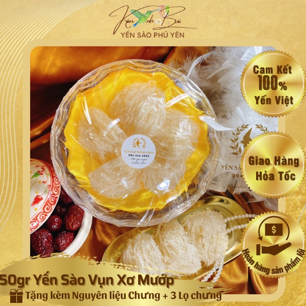 50gr Yến Sào Vụn Xơ Mướp Tinh Chế !lọ chưng yến + Nguyên Liệu Chưng Cao cấp !!!