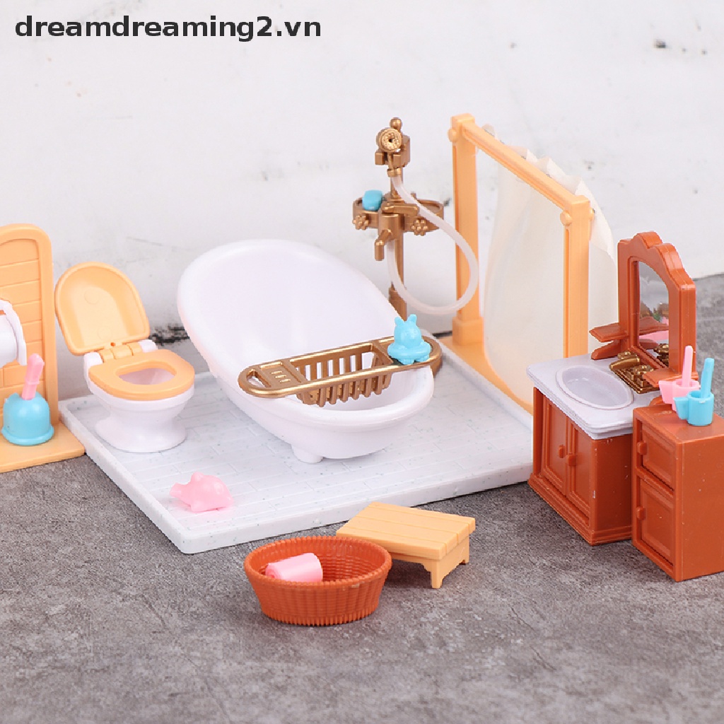 1 Bộ Đồ Chơi Phòng Tắm mini Cho Nhà Búp Bê