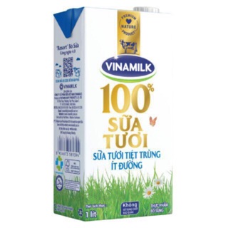 Sữa tươi tiệt trùng Vinamilk 100% Ít đường 1 lít