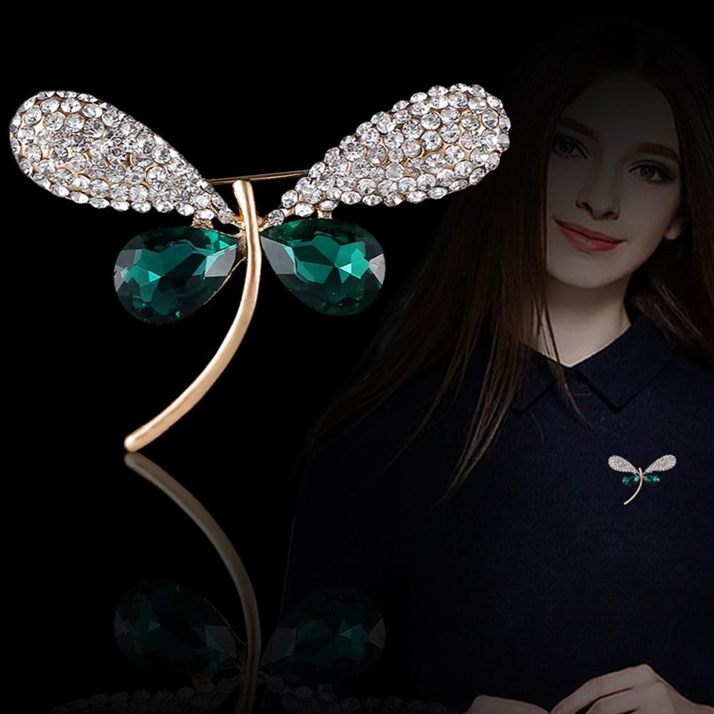 Ghim Cài Áo Hình Chuồn Chuồn Đính Đá Xinh Xắn