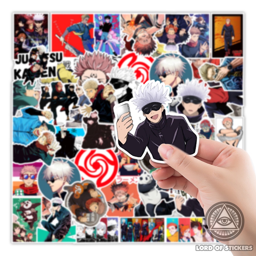 Set 50 Hình Dán Jujutsu Kaisen Sticker Anime Manga Chú Thuật Hồi Chiến Trang Trí Mũ Bảo Hiểm, Điện Thoại, Laptop, Vali