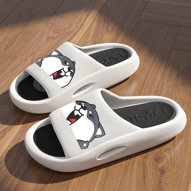 Dép quai ngang nam và nữ thời trang hình chó cún dễ thương đế đúc siêu êm