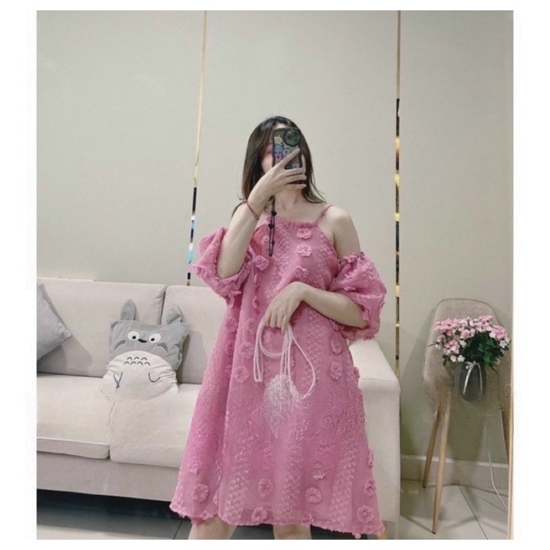 Đầm xô hạt trễ vai phong cách ngọt ngào-MẪU HOT