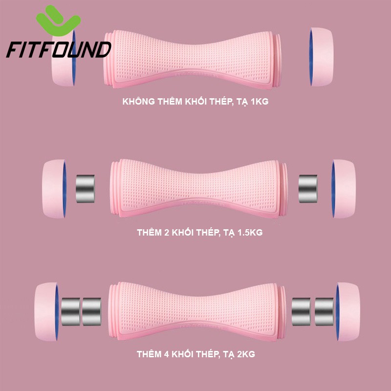 Tạ Tay Nữ  3 Trong 1 Có Thể Thay Đổi Trọng Lượng Từ 1KG - 1.5KG - 2KG Tập Gym Yoga Pilates Thể Dục Dumbells