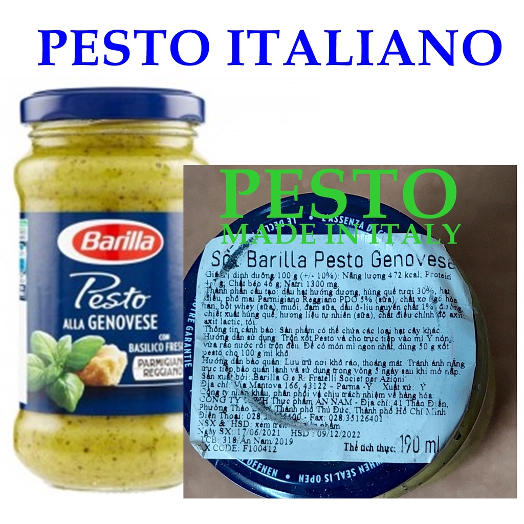 PESTO ITALIANO - Sốt Pesto Genovese 190g + FREESHIP + HOÀN XU XTRA, BARILLA BRAND